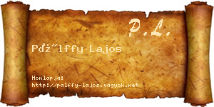Pálffy Lajos névjegykártya